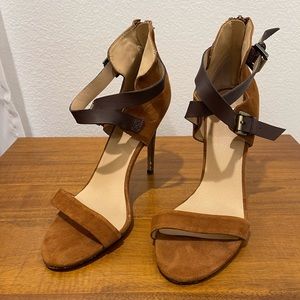Joe’s Jeans Cognac Suede & Leather Heels